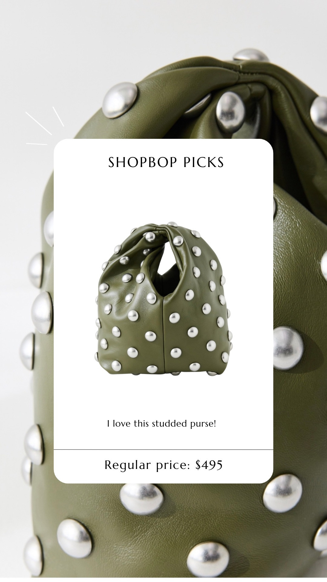 studded bag. alc leather bag. green purse.  

 @Shopbop 

#LTKSaleAlert