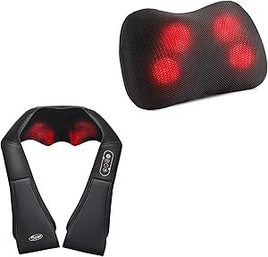 Careboda Neck Shoulder Massager, Shiatsu Back Massager with 3 Levels Adjustable Heat, 8 Nodes Dee... | Amazon (US)