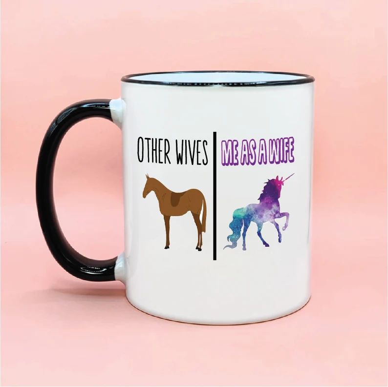 Personalized Unicorn Wife Coffee Mug, Fun Wife Birthday Gift Idea, Unicorn Wife Coffee Cup, Perso... | Etsy (US)