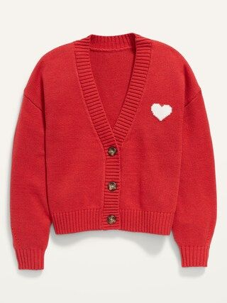 Long-Sleeve Chunky Jacquard-Knit Cardigan for Girls | Old Navy (US)