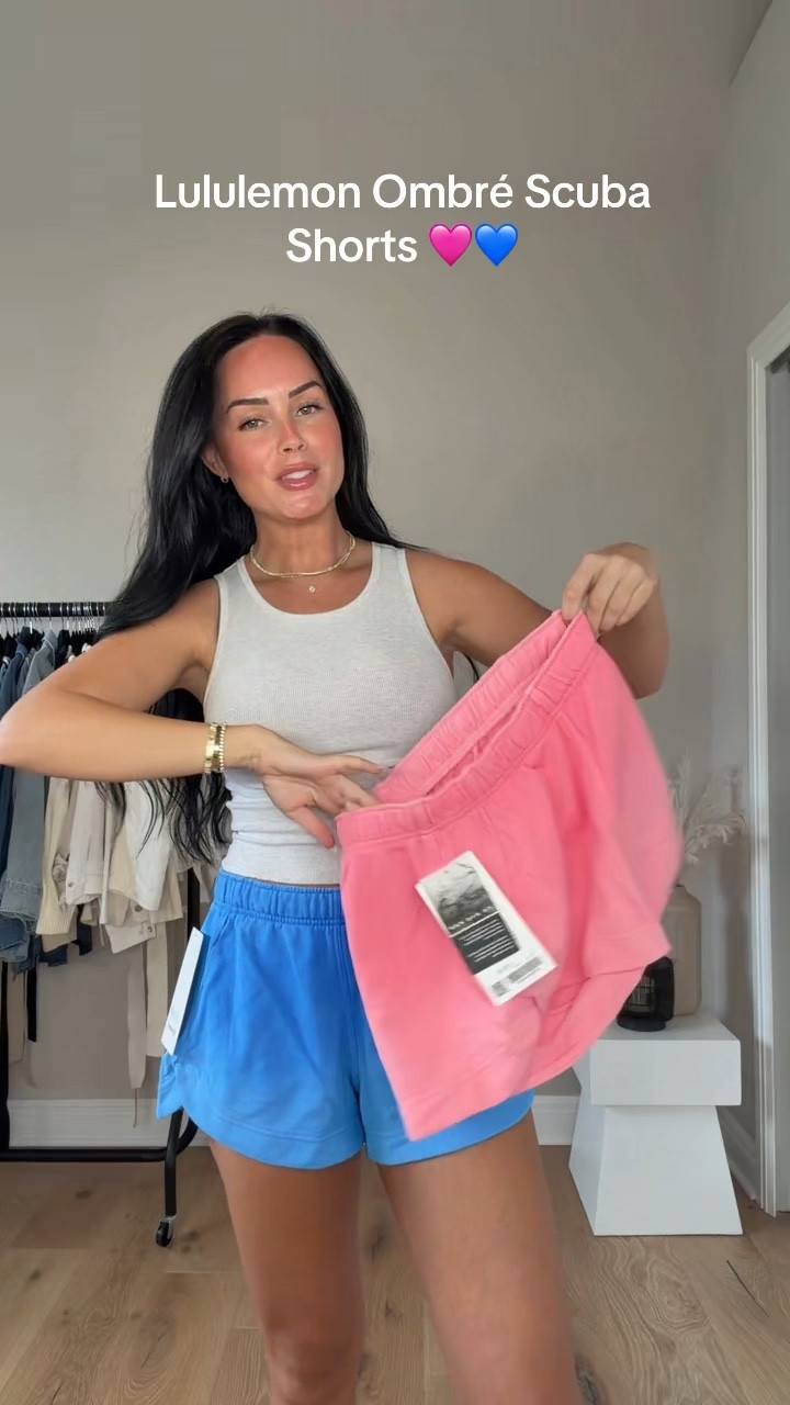 These new lululemon ombré scuba shorts will be the perfect comfy shorts for spring and summer! 🩷💙 I will have these on my LTK. 

My sizing 5’7, 145lbs, 32dd

@lululemon 