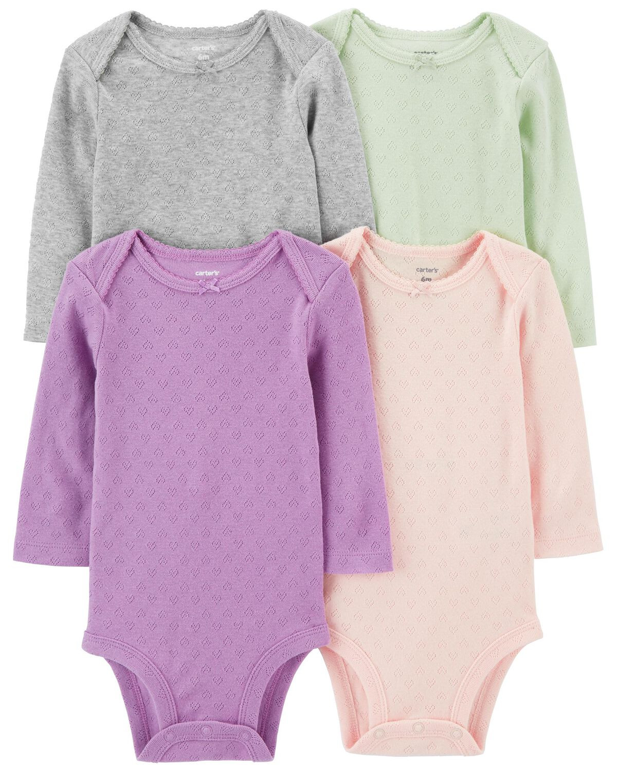 Multi Baby 4-Piece Long-Sleeve Bodysuits | carters.com | Carter's