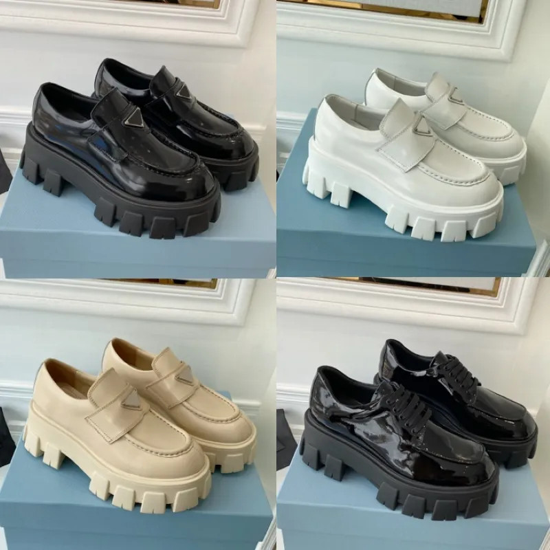 Top Designer Shoes Men Women Soft Cowhide Platform Sneakers Loafers Rubber Black Shiny Leather Ch... | DHGate