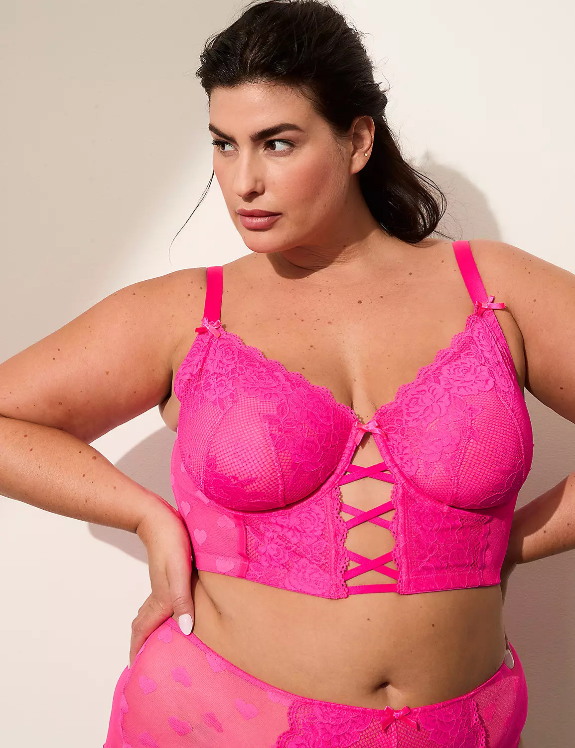 Heart Mesh Longline Unlined Balconette Bra | Lane Bryant (US)