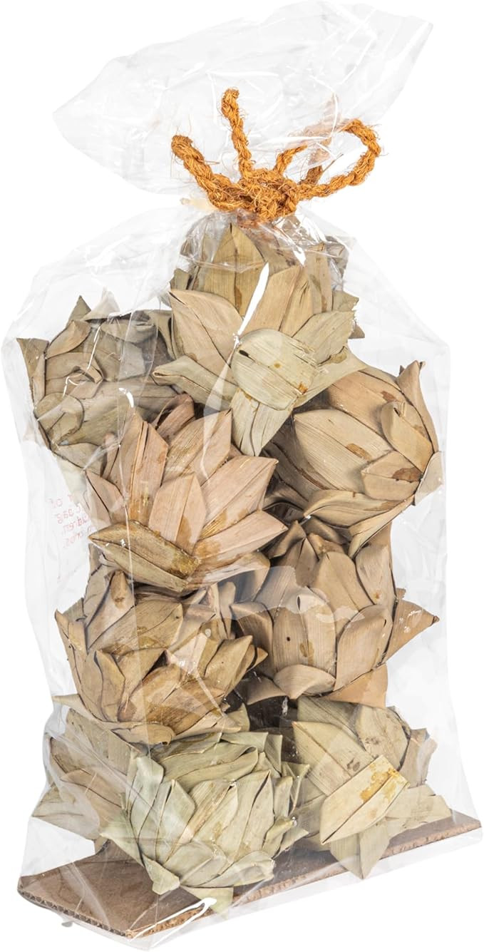 Creative Co-Op Approximately 3" H Handmade Dried Natural Leaf Bag (Contains 13 Pieces) Palm Lead ... | Amazon (US)