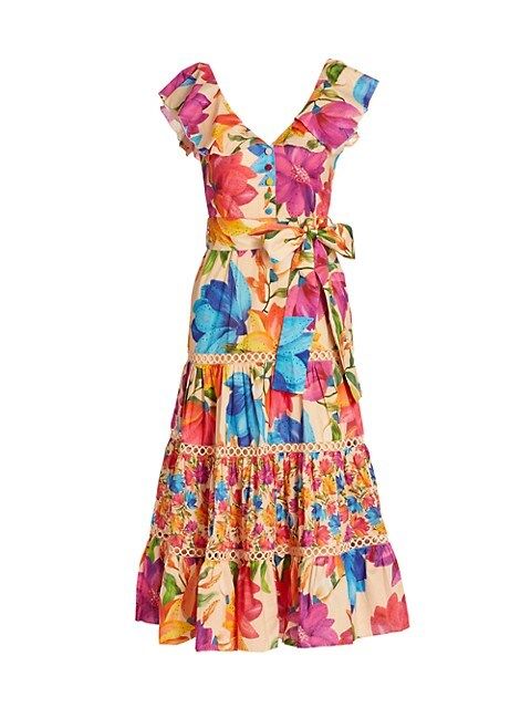 Mary's Garden Frilled Top Midi Dress | Saks Fifth Avenue