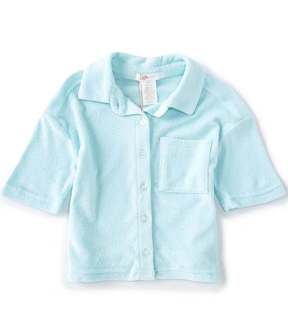 GBGirls Little Girls 2T-6X Knit Terry Cloth Camp Shirt Cover Up | Dillards