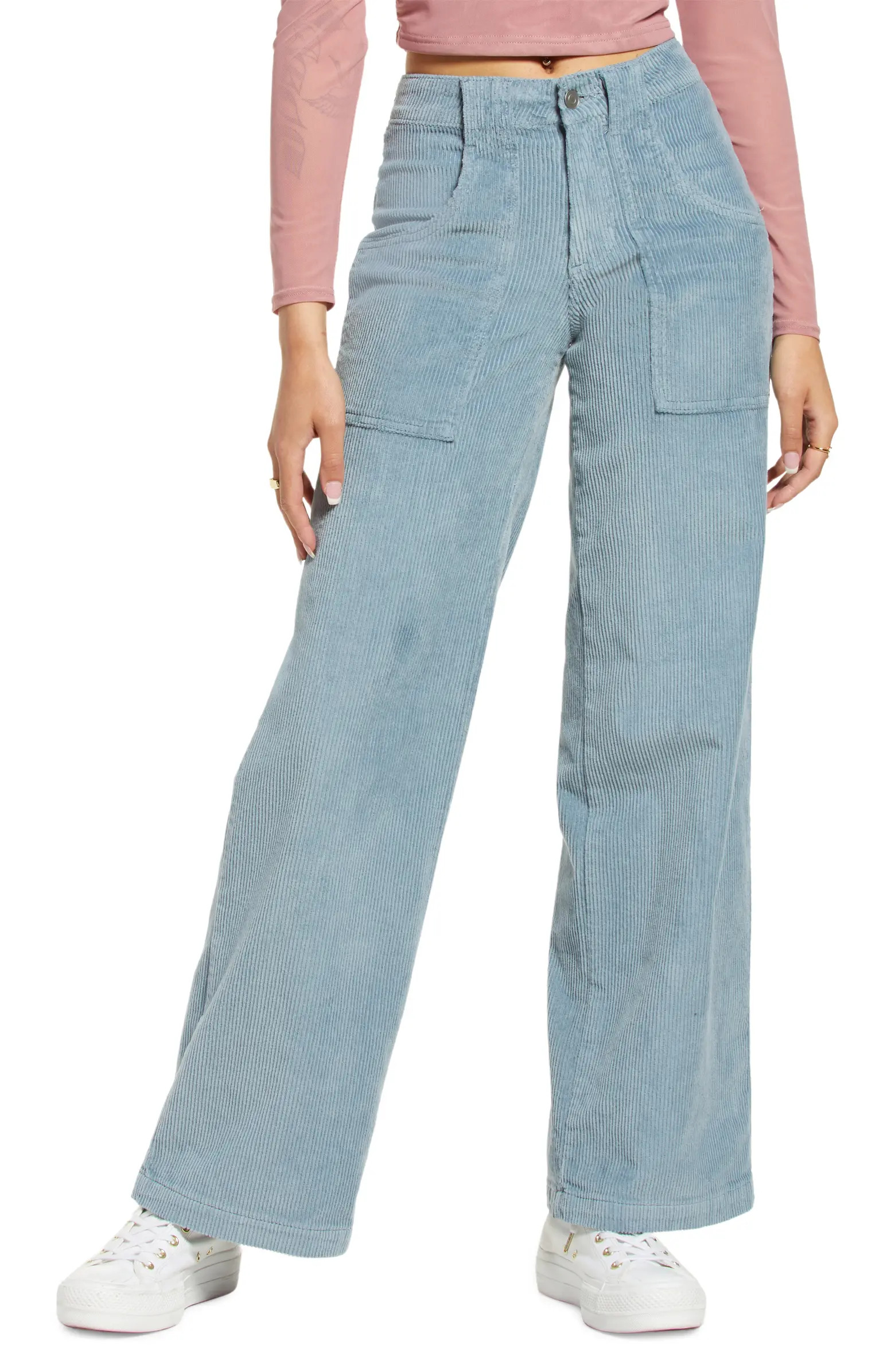 Wide Leg Stretch Cotton Corduroy Pants | Nordstrom