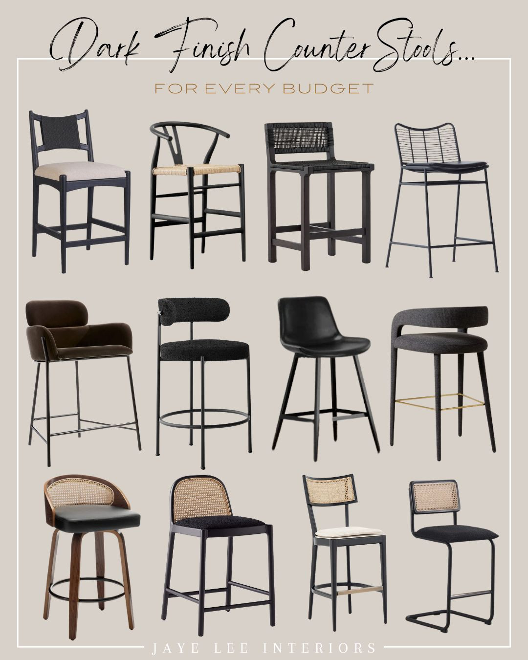 Currently sourcing some dark counter stools for a friend's kitchen with a modern, organic, MCM vibe. This edit features some of my favs from Crate and Barrel, CB2 and Wayfair -available online in a variety of pricebpoints. COUNTER STOOLS The black bar stool and counter stool edit... Bar stools, counter stools, backless bar stool, high back counter stool, kitchen counter stool, kitchen island seating, dining chairs, dining furniture, counter height stool, bar height stool, black leather stool, woven black stool, modern black stool, modern bar stools, traditional bar stools, dining Furniture, designer furniture, designer bar stools, durable bar stools, family friendly bar stools

#LTKHome#LTKParties#LTKFamily 

 
