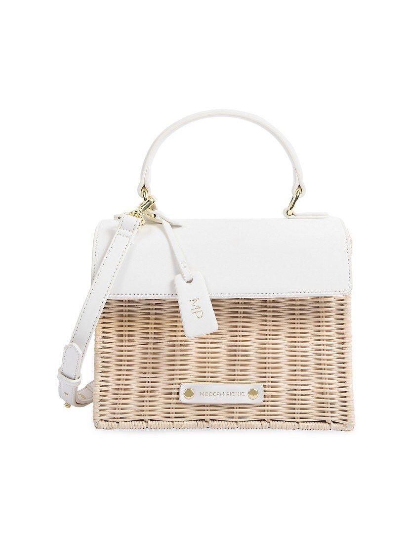 The Mini Wicker & Vegan Leather Luncher | Saks Fifth Avenue