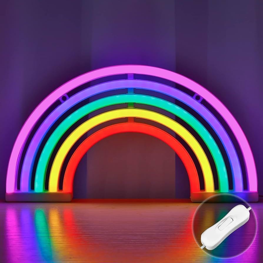 XIYUNTE Rainbow Neon Light, USB Operated Rainbow Neon Signs for Wall Decor, Neon Rainbow Lights w... | Amazon (US)