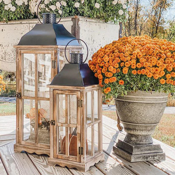 Floor Lanterns, Rustic, Set of 2 Huge Size, vintage beauty! - Decor Steals | Decor Steals