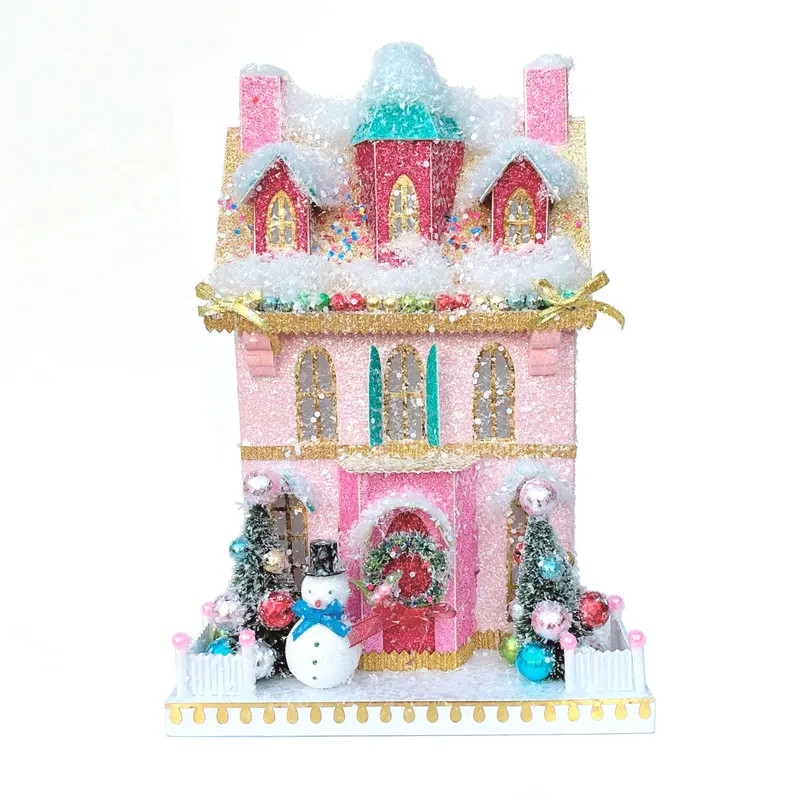 Snowman Villa, Pink Christmas House | Etsy (Global)