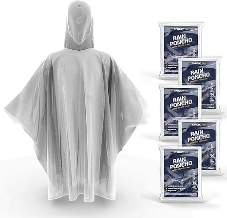 Hagon PRO Disposable Rain Ponchos for Adults (5 Pack) | Amazon (US)