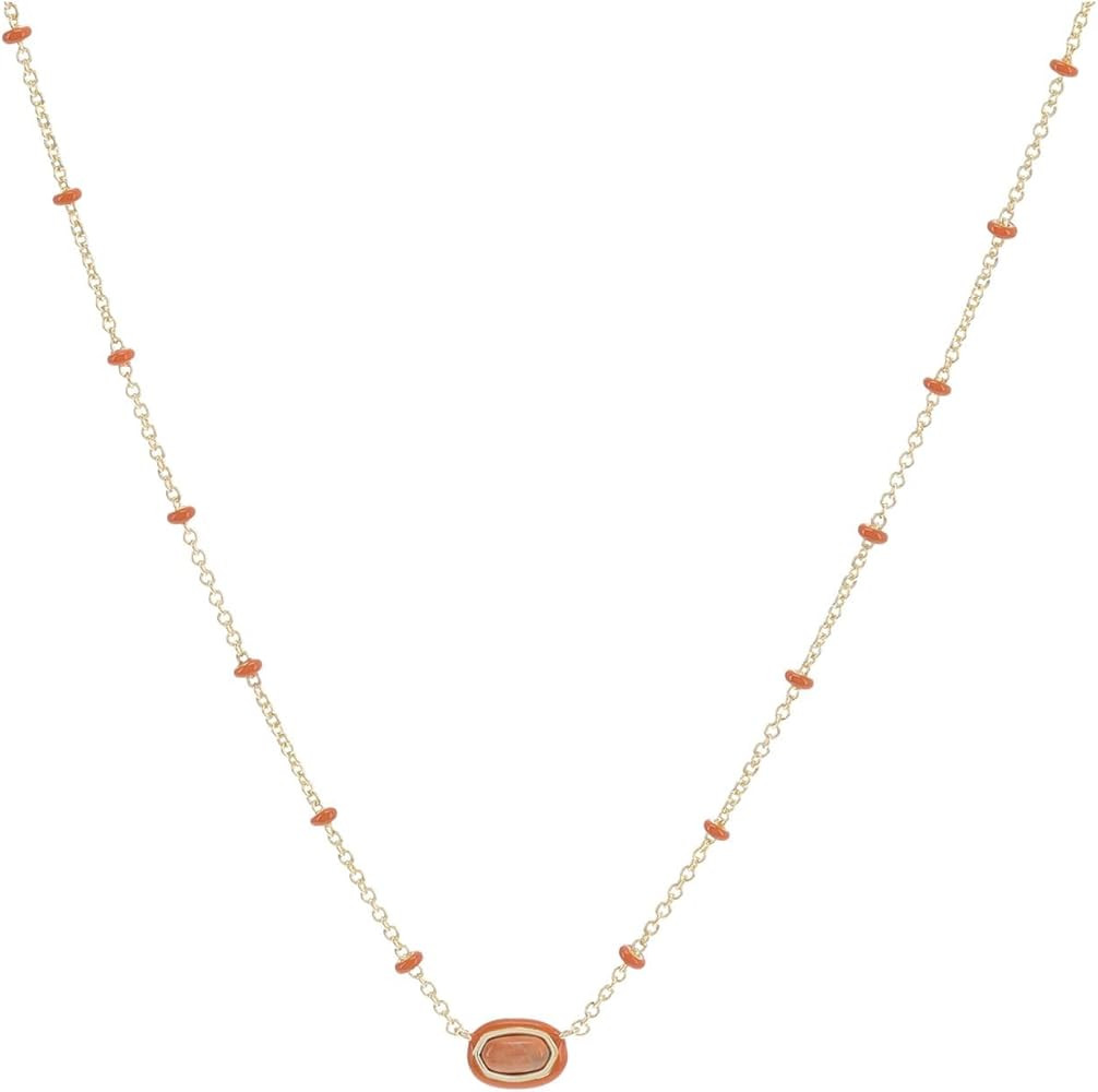 Kendra Scott Womens Mini Elisa Enamel Frame Short Pendant Necklace Gold Variegated Orange Magnesi... | Amazon (US)