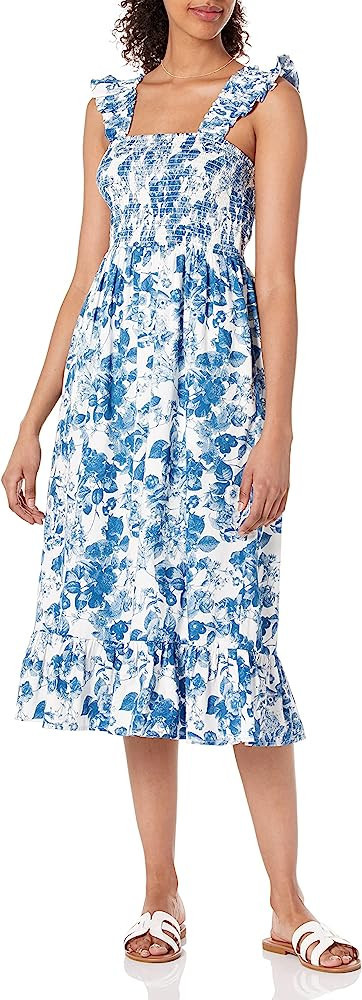 The Drop Women's Kimi Ruffled-Shoulder Smocked Midi Dress | Amazon (US)