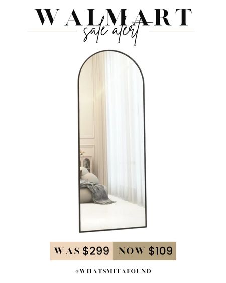 Save nearly $200 on this arched floor mirror at Walmart! Originally $299, now just $109! Floor mirror, arch floor mirror, arched floor mirror, black floor mirror, modern floor mirror, affordable floor mirror, standing mirror, arched standing mirror, black standing mirror, modern standing mirror, trendy floor mirror, trendy standing mirror

#LTKSaleAlert #LTKStyleTip #LTKHome