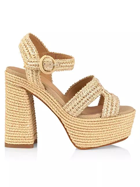 Adriana Raffia Platform Sandals | Saks Fifth Avenue