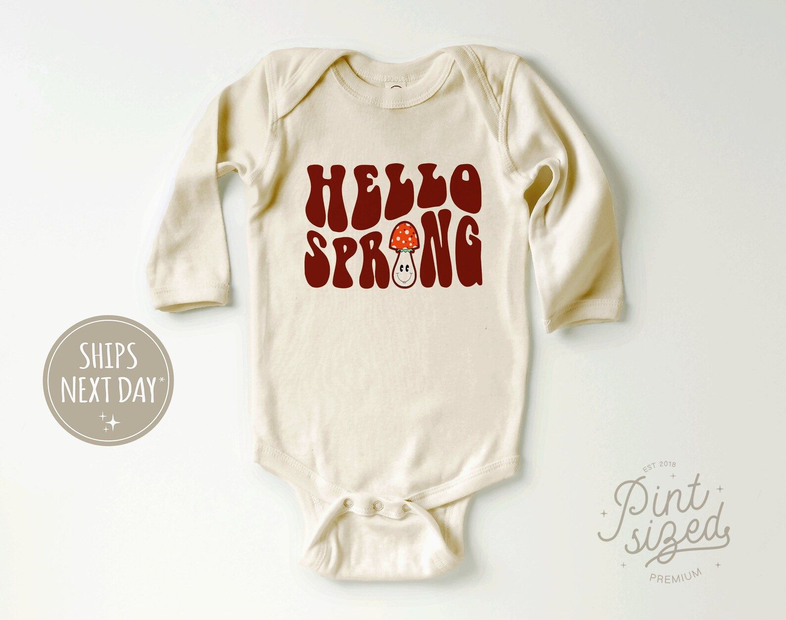 Retro Hello Spring Tee  Natural Springtime Toddler Shirt  - Etsy | Etsy (US)