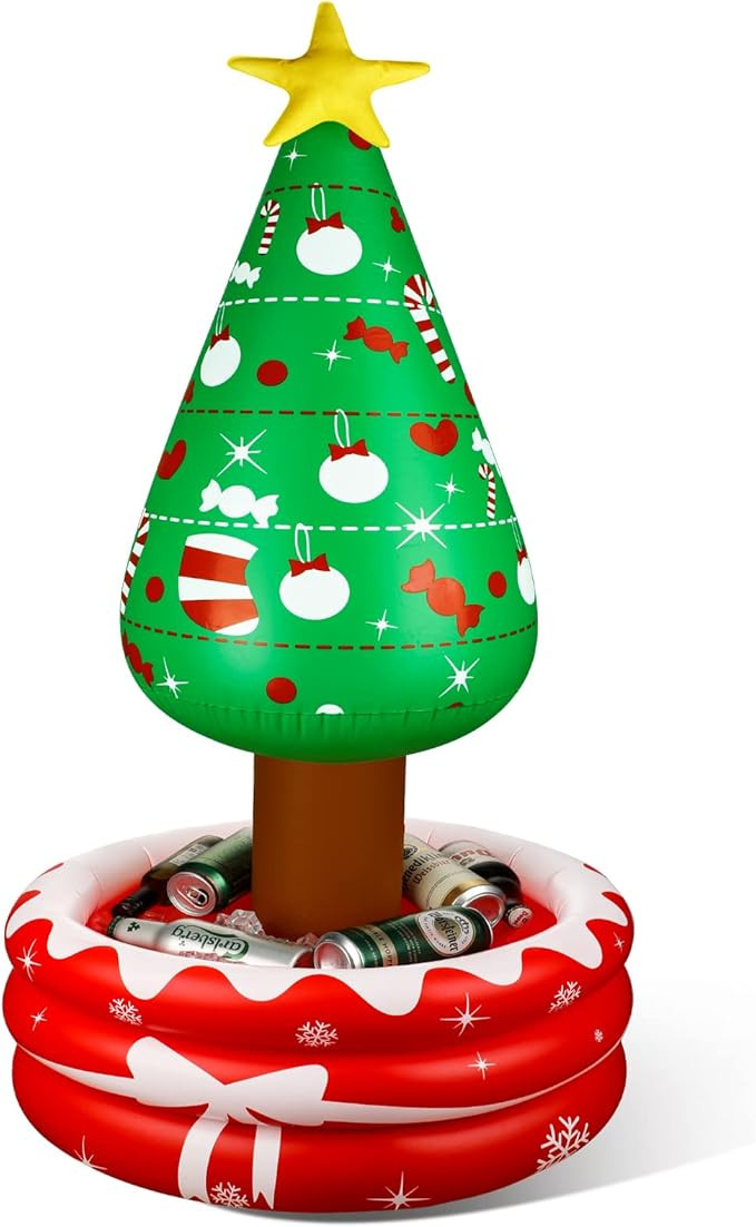 1 Pack Inflatable Christmas Tree Hot Cocoa Mug Coolers Drink Beverage Inflatable Cooler Christmas... | Amazon (US)