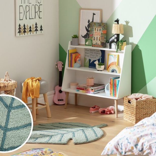 Buy Habitat Kids Leaf Shaped Green Cut Pile Rug - 80x110cm | Rugs | Argos | argos.co.uk