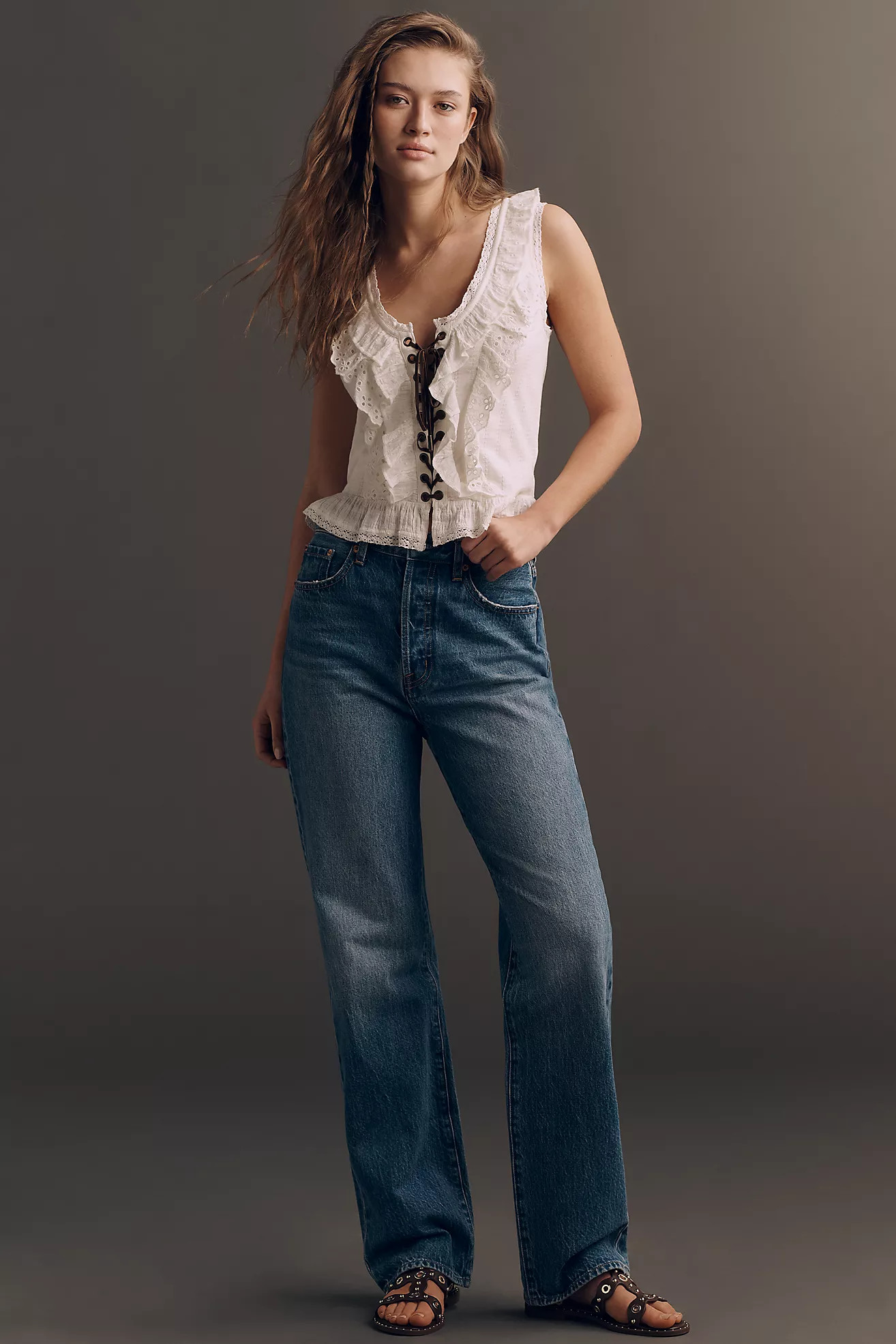 Pistola Cassie High-Rise Straight-Leg Jeans | Anthropologie (US)