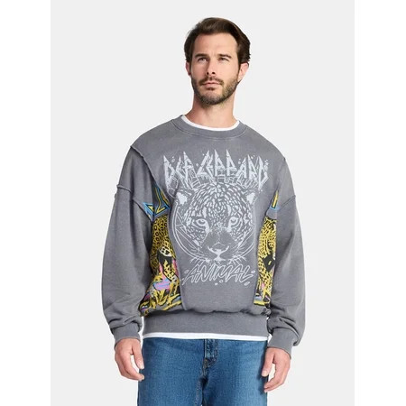 Def Leppard Men s Crewneck Sweatshirt with Long Sleeves Sizes S-3XL | Walmart (US)