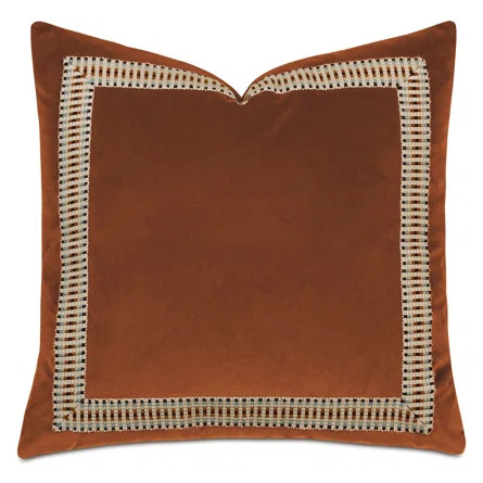 Uma Multicolored Border Decorative Pillow in Orange | Wayfair North America