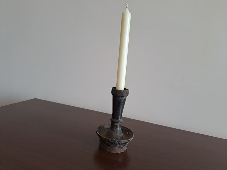 Vintage Handmade Candlestick Antique Wrought Candlestick - Etsy | Etsy (US)