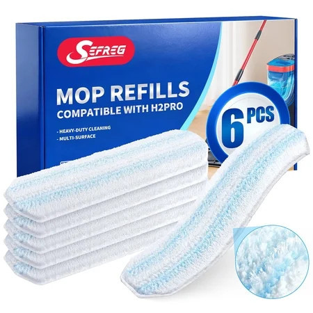 Mop Head Replacements Compatible with O-Cedar H2prO Flat Mop System, Reusable Washable Microfiber Mop Head Refills for Ocedar H2pro Mop, 6 Pads | Walmart (US)