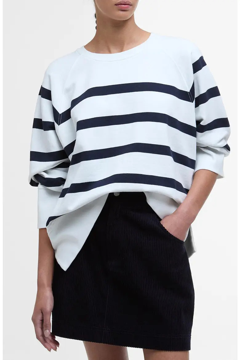 Delaney Stripe Cotton Fleece Sweatshirt (Women) | Nordstrom | Nordstrom
