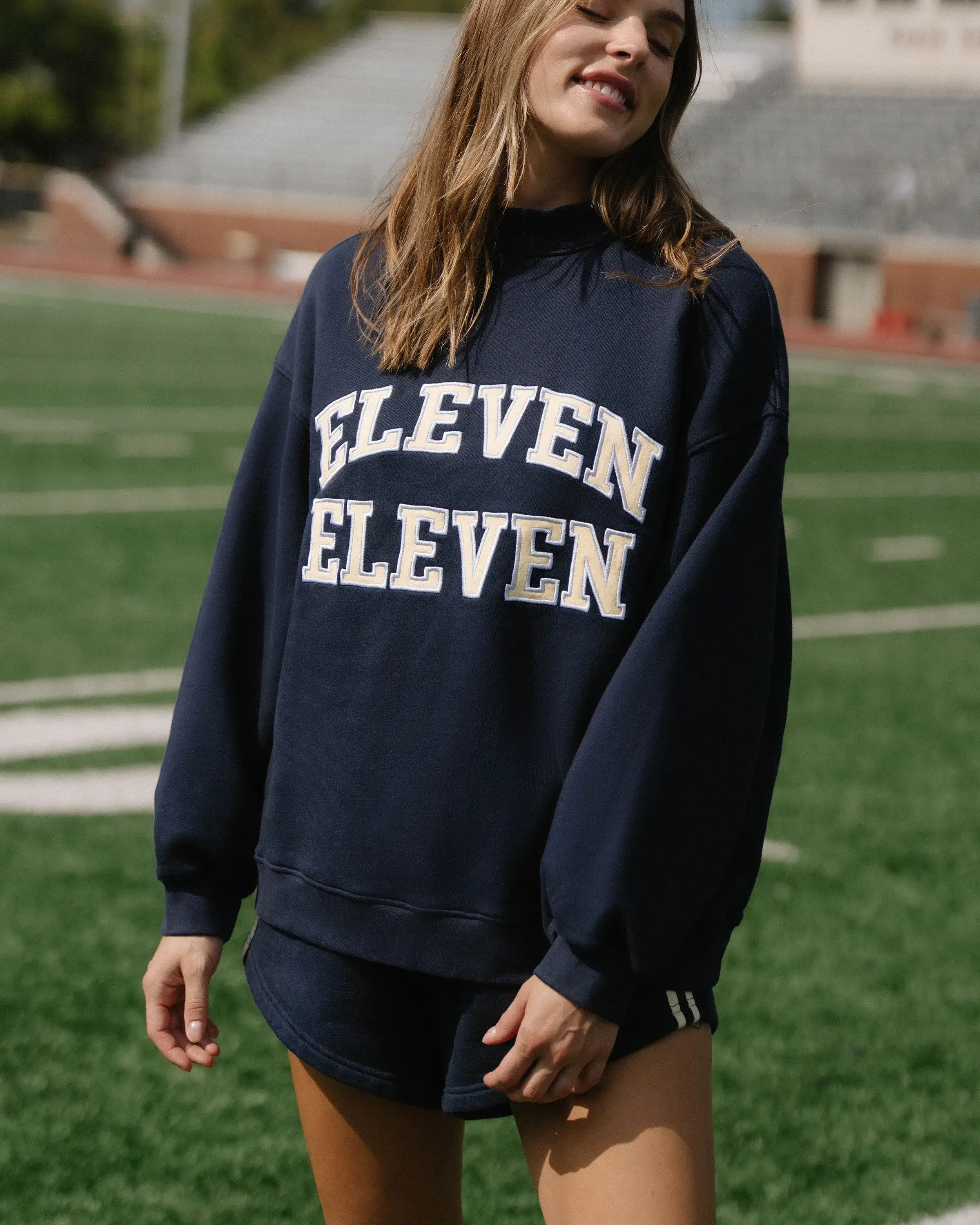 Vintage Mockneck in Navy & Squeeze | Eleven Eleven