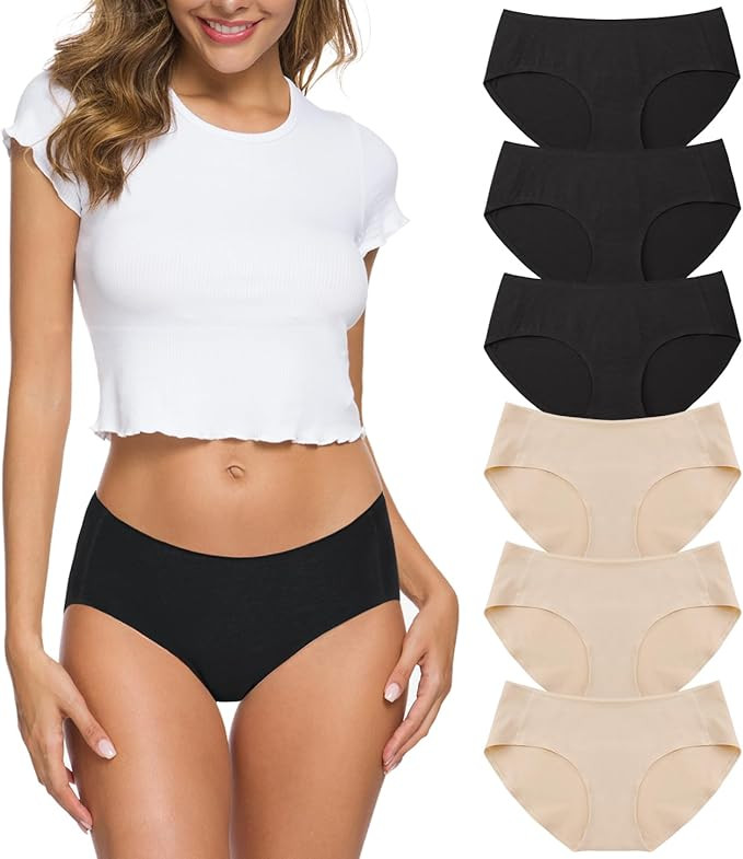 Wealurre Cotton Bikini Women's Breathable Panties Seamless Comfort Underwear | Amazon (US)