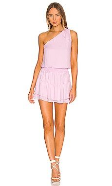 krisa One Shoulder Ruffle Mini Dress in Lavender from Revolve.com | Revolve Clothing (Global)