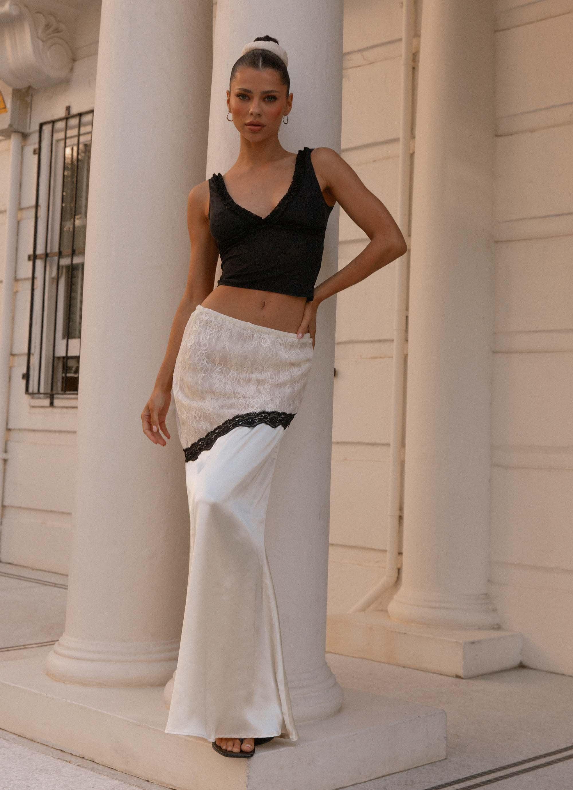 Duet Lace Maxi Skirt - Ivory | Peppermayo (Global)