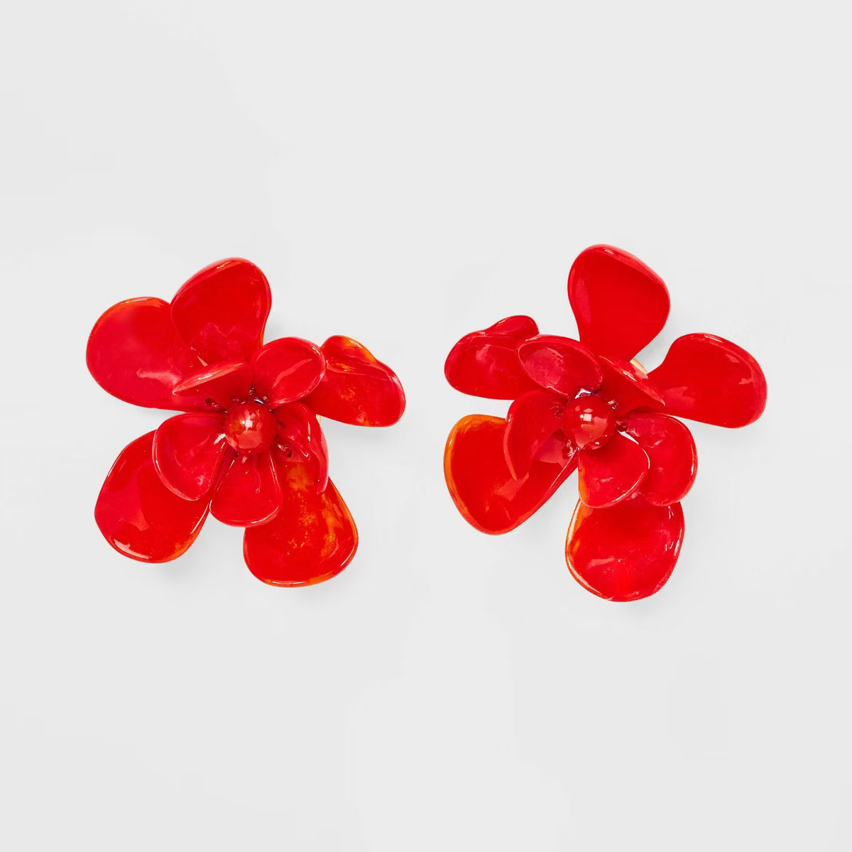 Orange Flower Center Post Earrings - A New Day™ Orange | Target