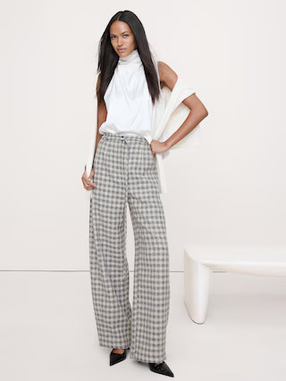 Ultra-High Rise Relaxed Barrel Donegal Pant | Banana Republic (US)