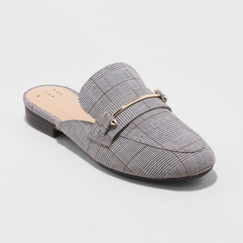 Women's Remmy Plaid Backless Loafers - A New Day™ | Target