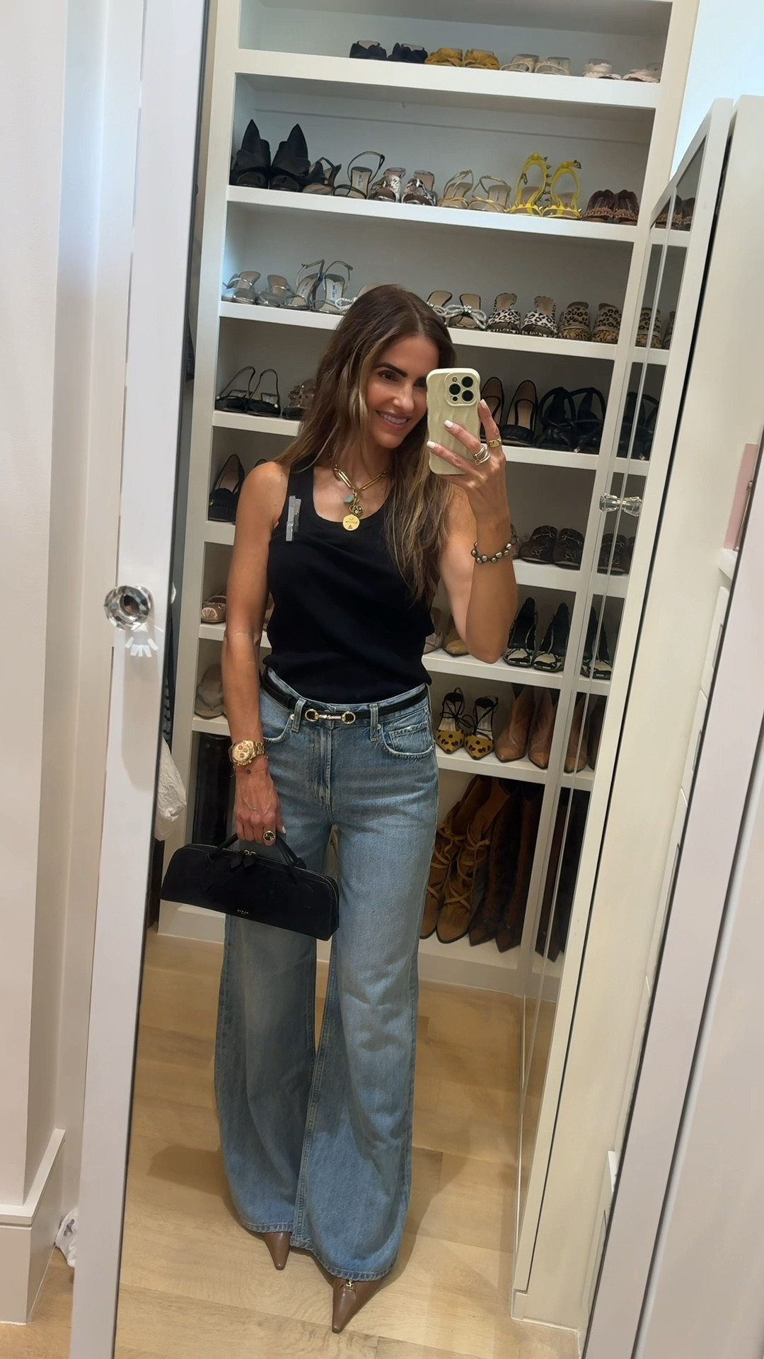 thursday. my fav night of the week for a fun gno🖤 meeting friends for a bday celebration over cocktails then w my hs friends (yes hs not college) lol for a very belated bday dinner too! 

jeans are as comfy as the sweatpants jeans but a little dressier…run tts im wearing a 25

& chic tank tts im wearing a small 

heels tts wearing a 38 1/2 & am a size 8 

#LTKShoeCrush #LTKItBag #LTKWorkwear