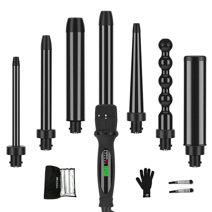 Curling Iron,PARWIN PRO BEAUTY 7 in 1 Curling Wand Set with 7 Interchangeable Barrels and Heat Pr... | Amazon (US)