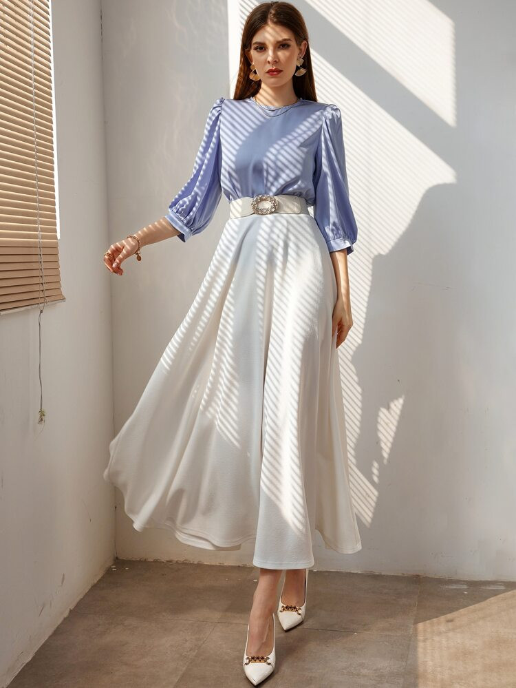 Solid High Waisted Flared Skirt | SHEIN