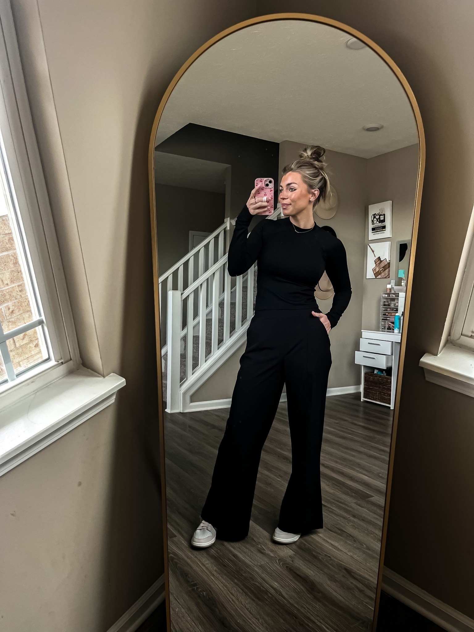 linking my outfit from fabletics!
this seamless fitted top is so flattering and perfect for the colder days while these pants are perfect to dress up or down! More of a athletic material with a trouser look so they are the perfect everyday black pant! 

#LTKSpringSale #LTKSeasonal #LTKActive