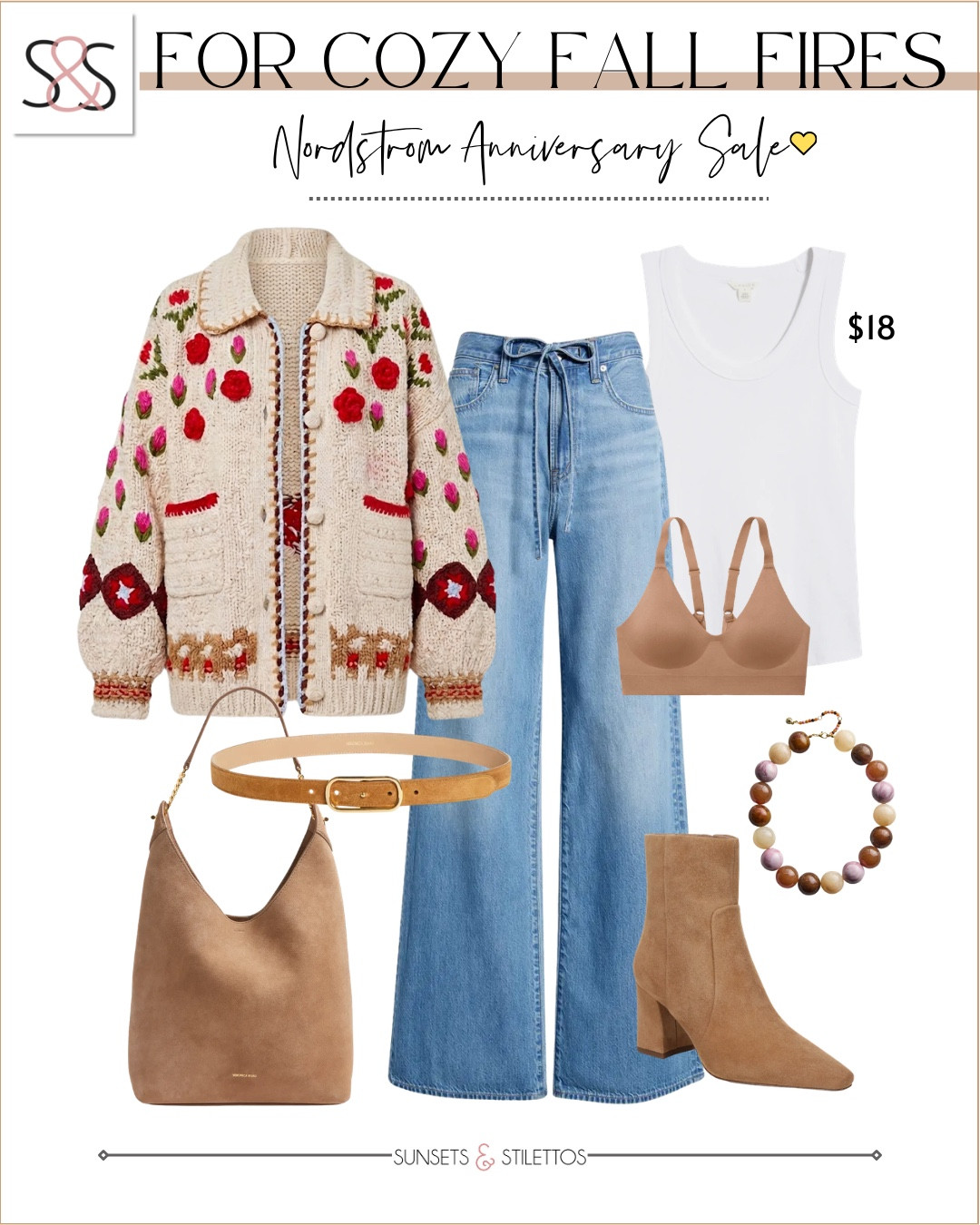 This floral cardigan from the Nordstrom Anniversary Sale is giving cozy fall campfire energy without sacrificing any style, and those wide leg jeans paired with tan suede ankle boots are exactly what my autumn wardrobe needed.

#LTKSaleAlert #LTKSeasonal #LTKOver40
