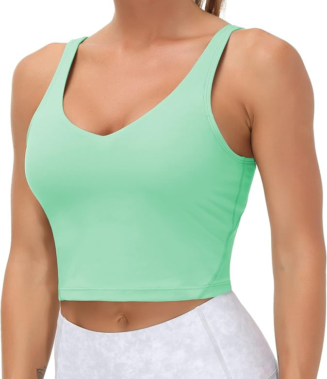 THE GYM PEOPLE Womens' Sports Bra Longline Wirefree Padded with Medium Support | Amazon (US)