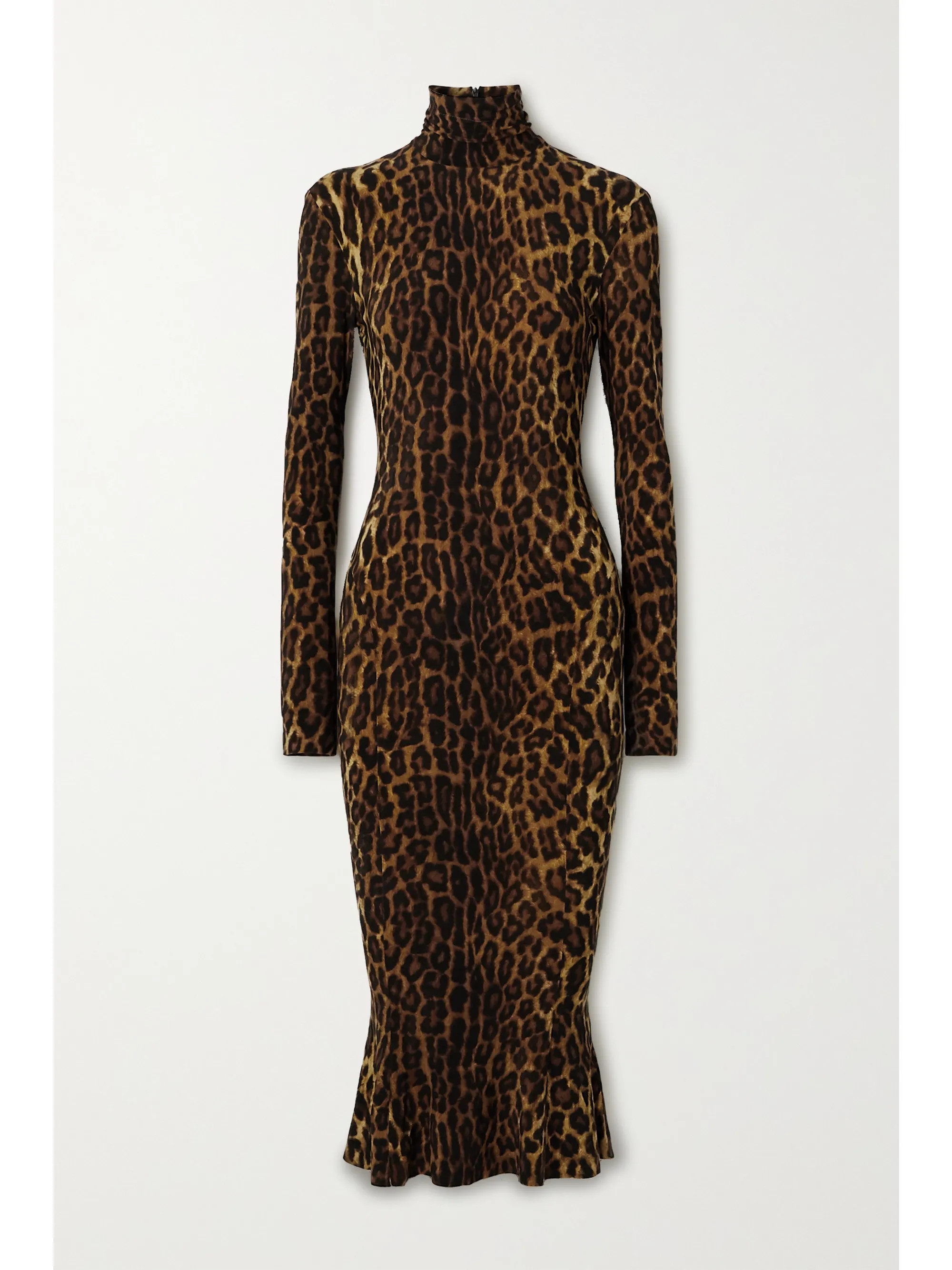 Norma KamaliLeopard-print stretch-jersey turtleneck midi dress | NET-A-PORTER (UK & EU)
