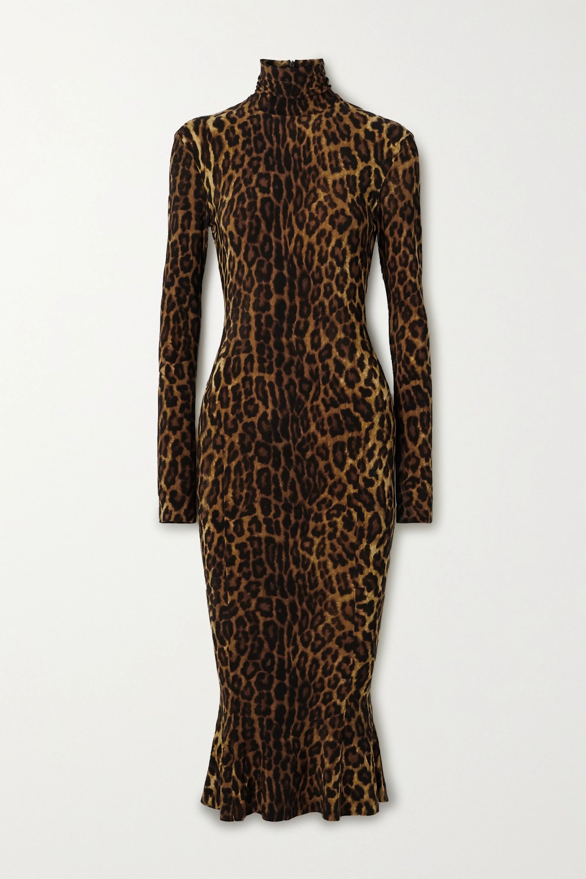 Norma KamaliLeopard-print stretch-jersey turtleneck midi dress | NET-A-PORTER (UK & EU)