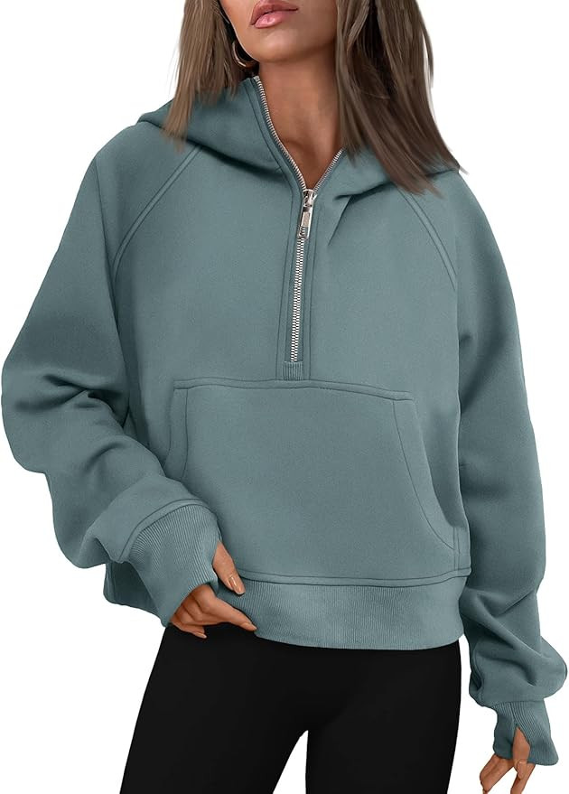 AUTOMET Womens Hoodies Half Zip Sweatshirts Fleece Jackets Tops Oversized Pullover Fall Outfits 2... | Amazon (US)