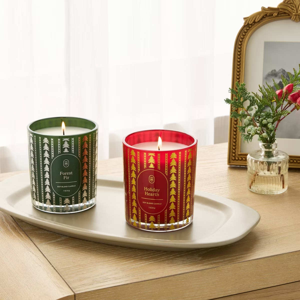 2pk Jar Candle Giftset Forest Fir and Holiday Hearth 11oz - Threshold™ | Target