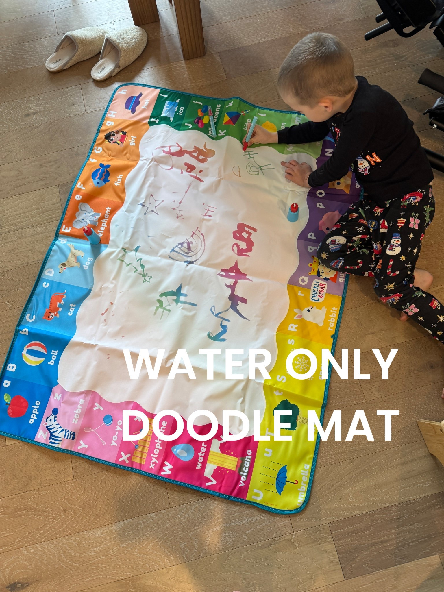 Got this doodle mat for my almost 5 year old for Christmas and it’s super fun! Really big and water only so no messes! 