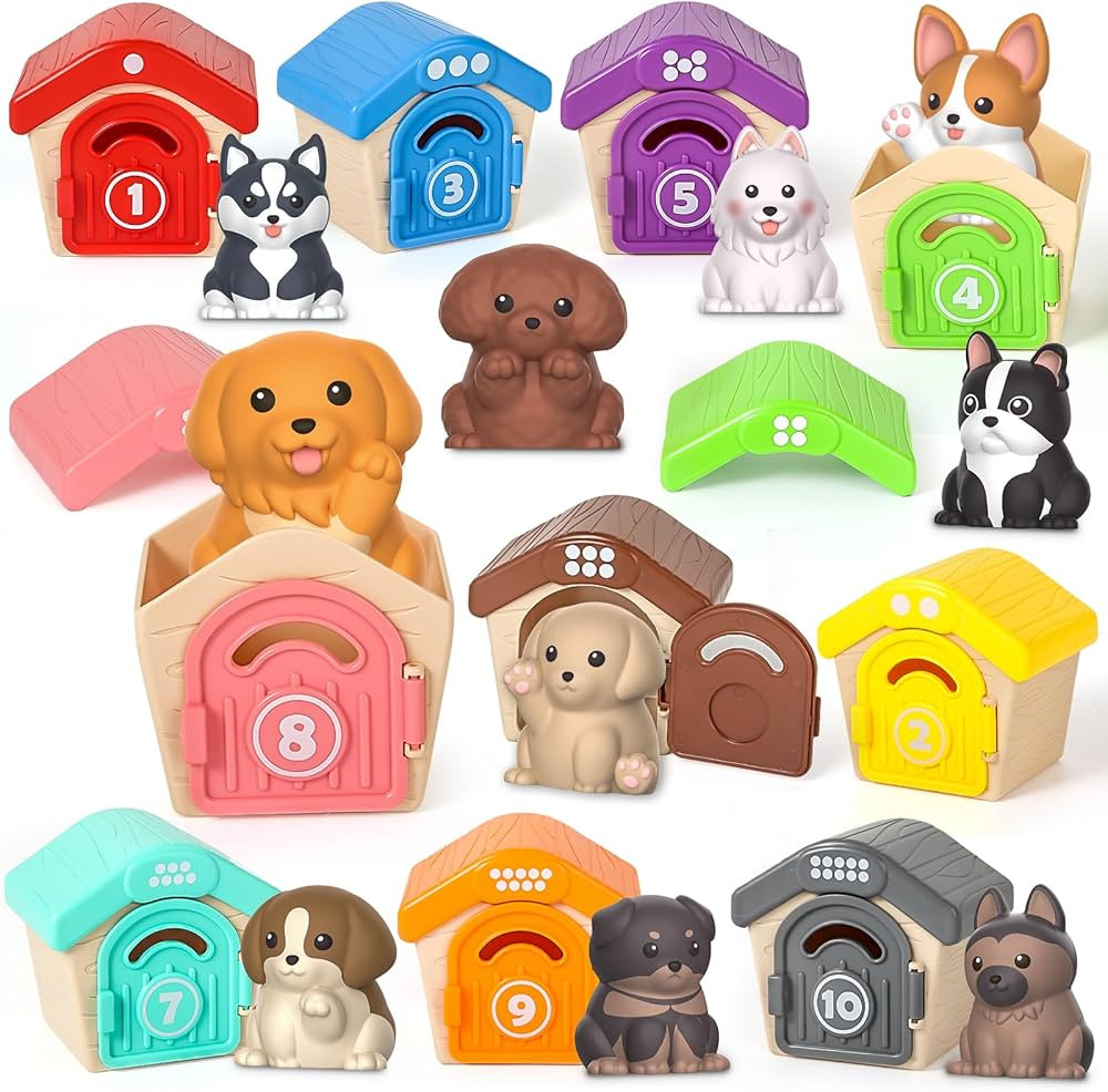 Letapapa Toddler Toys for 1 2 3 Year Old, 20 Pcs Dog Toys for Kids, Montessori Educational Counti... | Amazon (US)